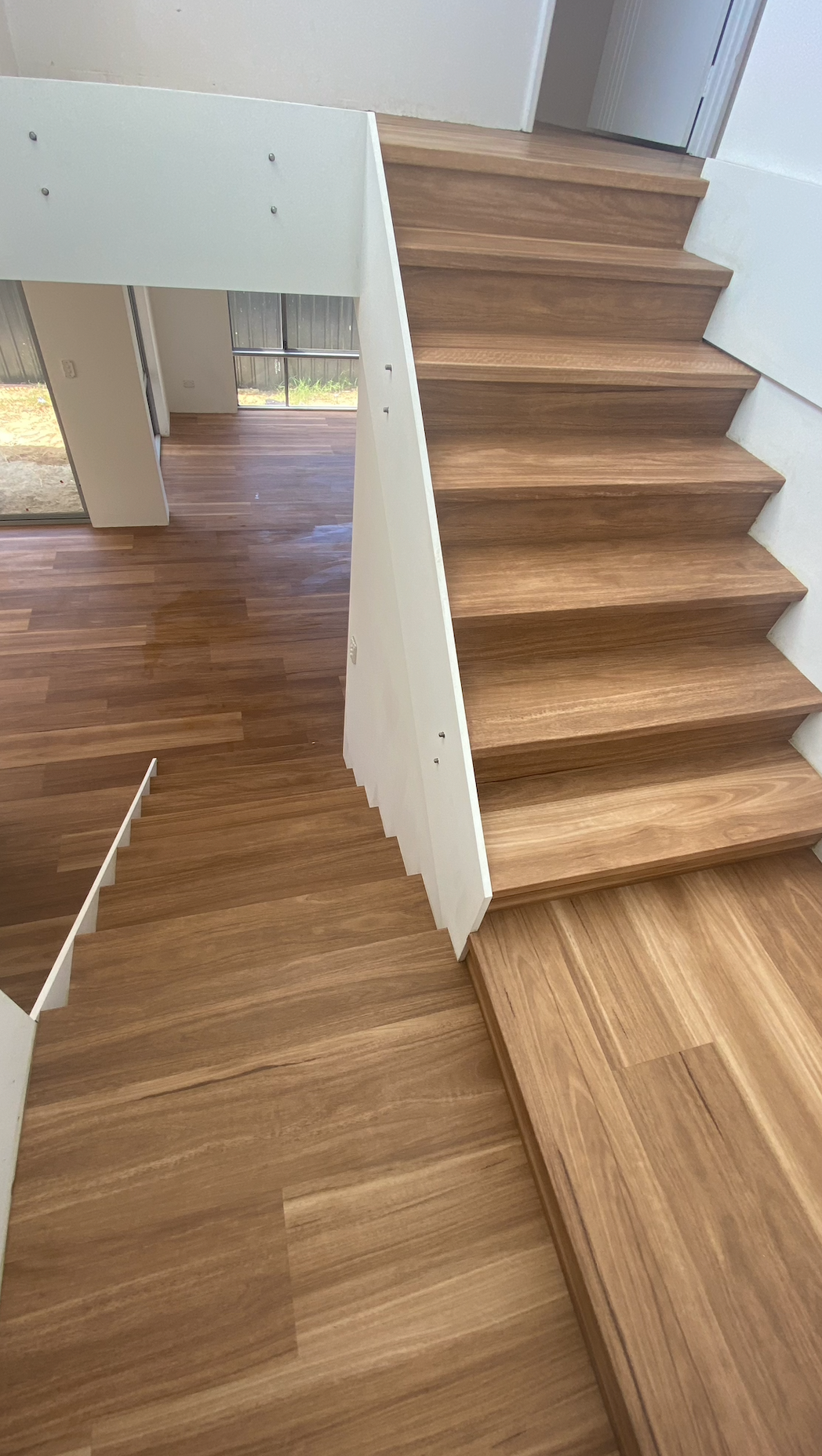 Wooden staircase modern interior